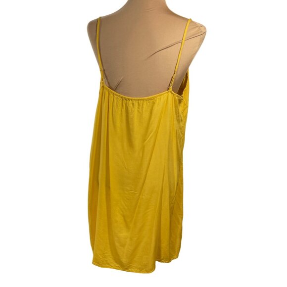 Akemi + Kin Tunic Dress Yellow Gold Slip Embroidery Bell Sleeve Size XL Extra La - Picture 13 of 14